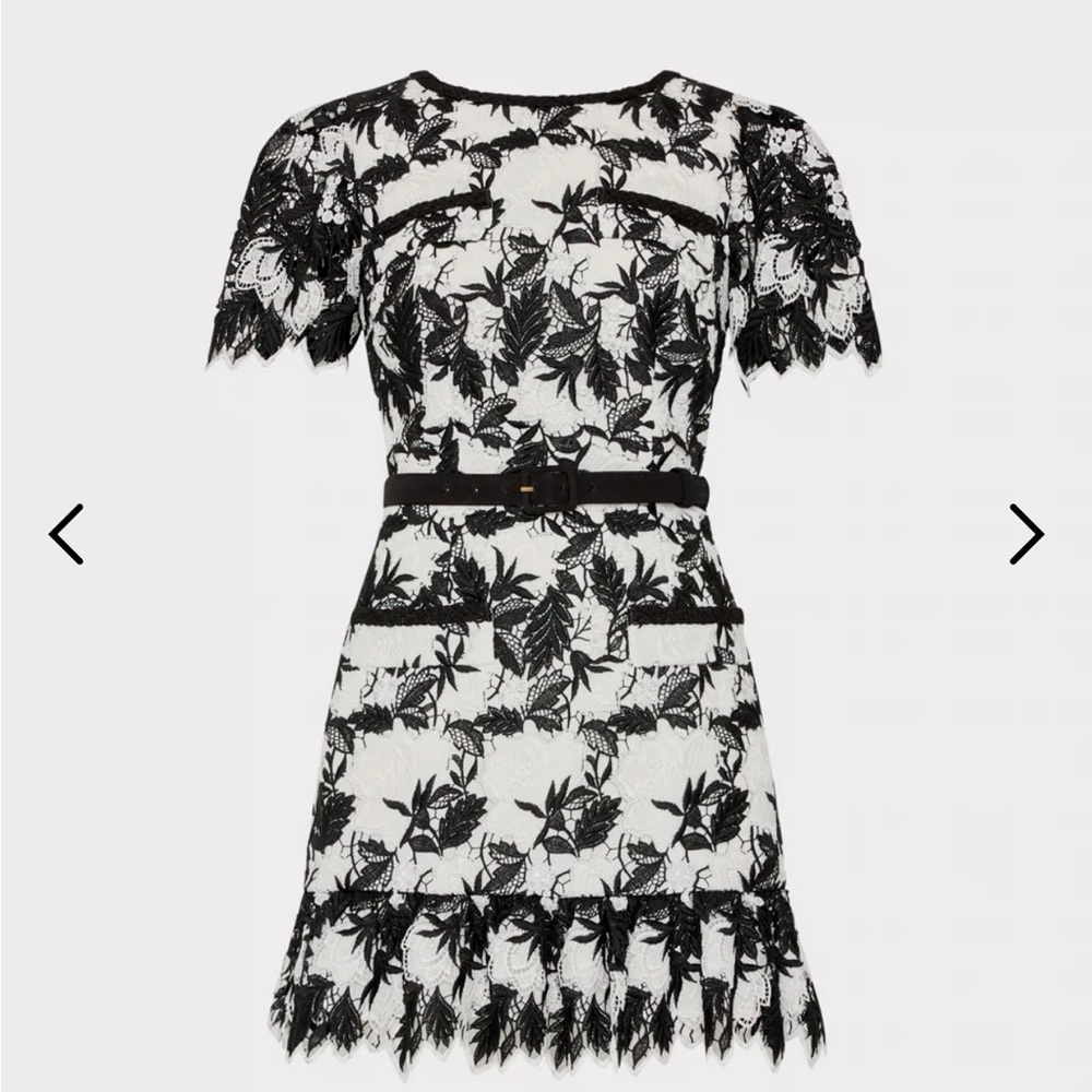 Milly Paola Two Tone Lace Mini Dress